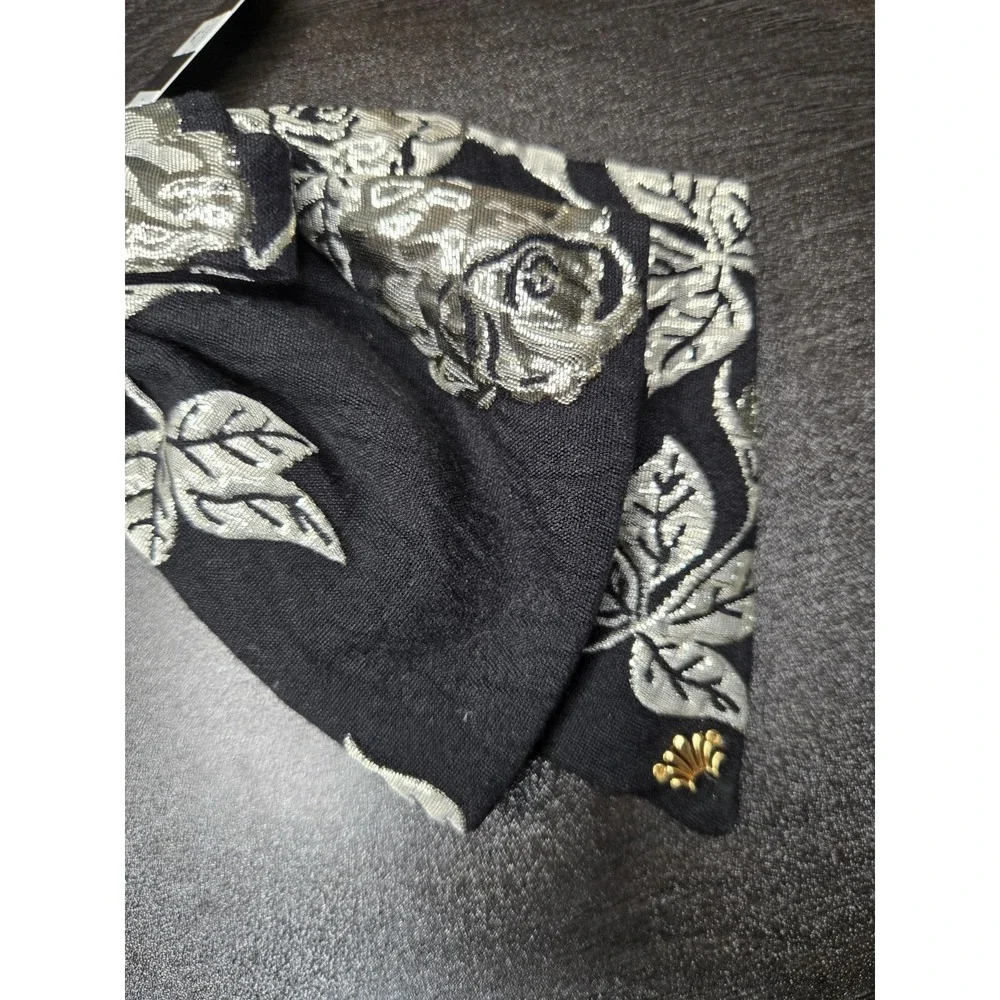 Lele Sadoughi Elizabeth Floral Jacquard Barrette Color Jet NWT $85